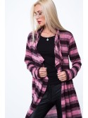 Burgundy and pink striped cardigan MP16152 - Online store - Boutique